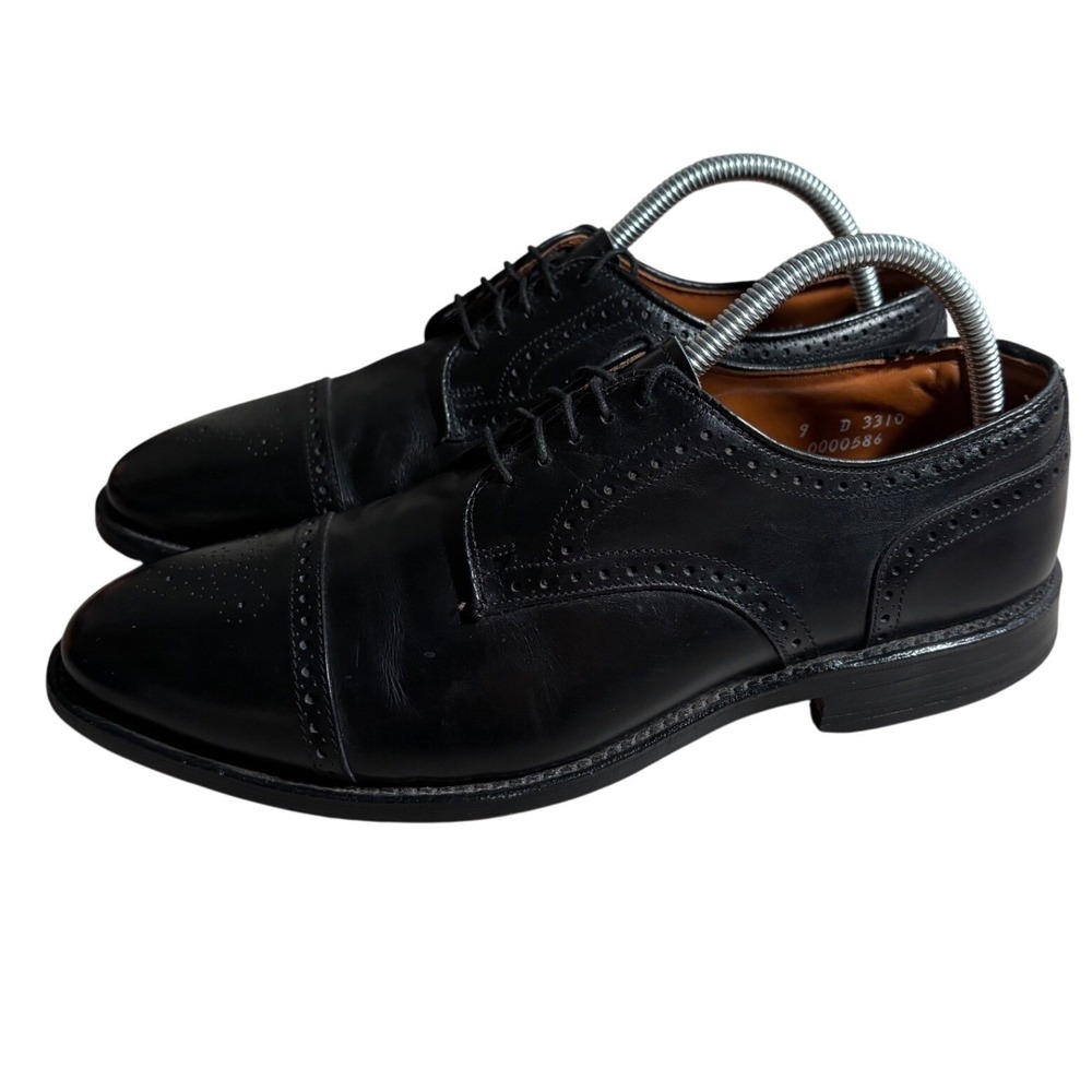 Allen Edmonds Mens 9D Colton Leather Cap Toe Brogue Oxford Shoes Weddings Career